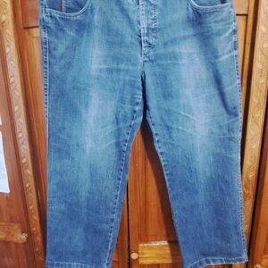 Men’s Classic Fit Original Denim Jeans 40W Blue Straight Leg